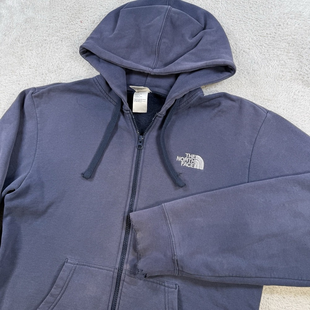 The North Face Hoodie Mens Medium Blue Full Zip Fleece Y2K Sweatshirt Jacket